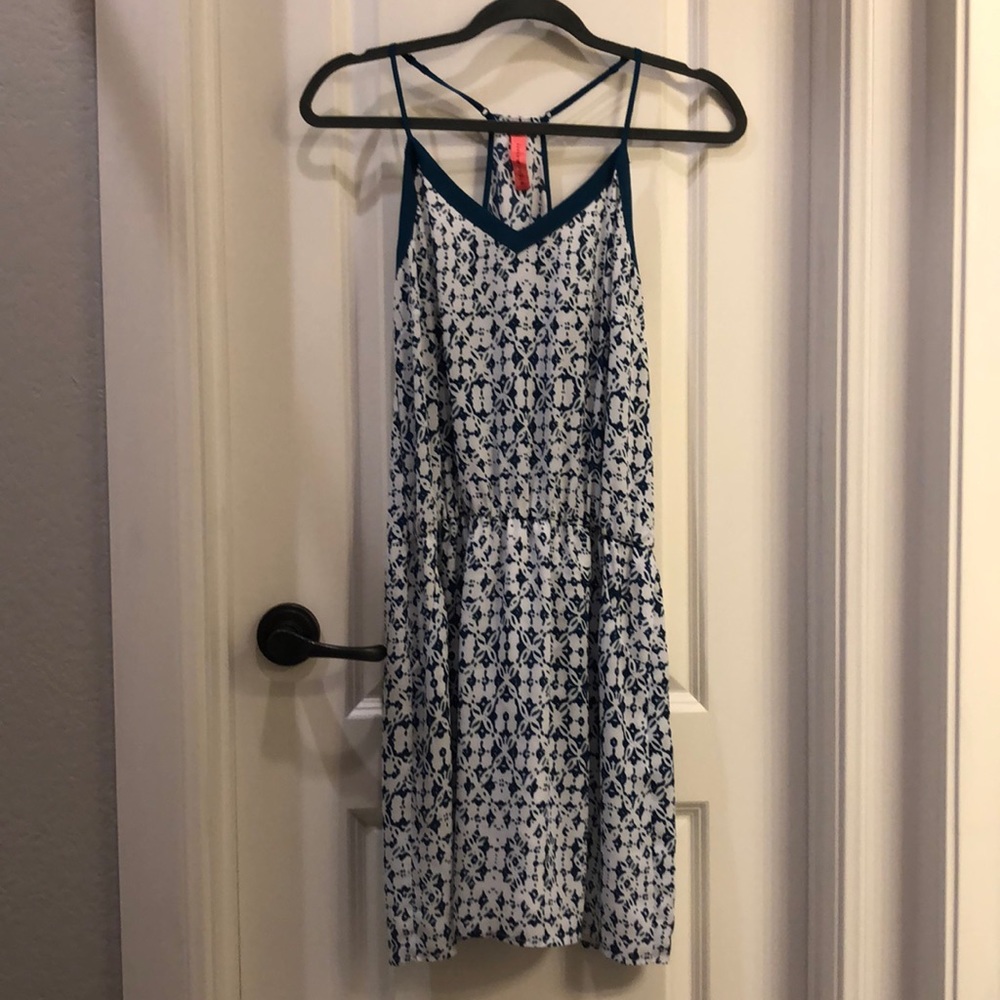 Teal patterned dress